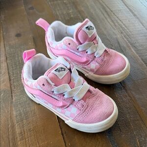 Vans Kids Pink Checkerboard Suede & Canvas Sneakers